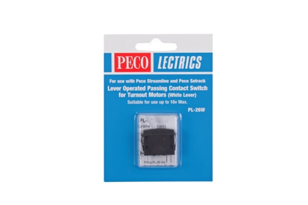 PL-26W Passing Contact Switch White Lever Peco